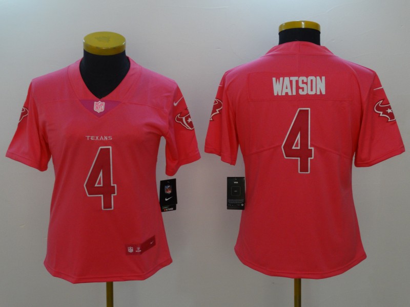 Women Houston Texans #4 Watson Pink Nike Vapor Untouchable Limited NFL Jerseys->houston texans->NFL Jersey